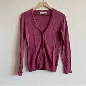 Ann Taylor Loft Pink Button Up Cardigan